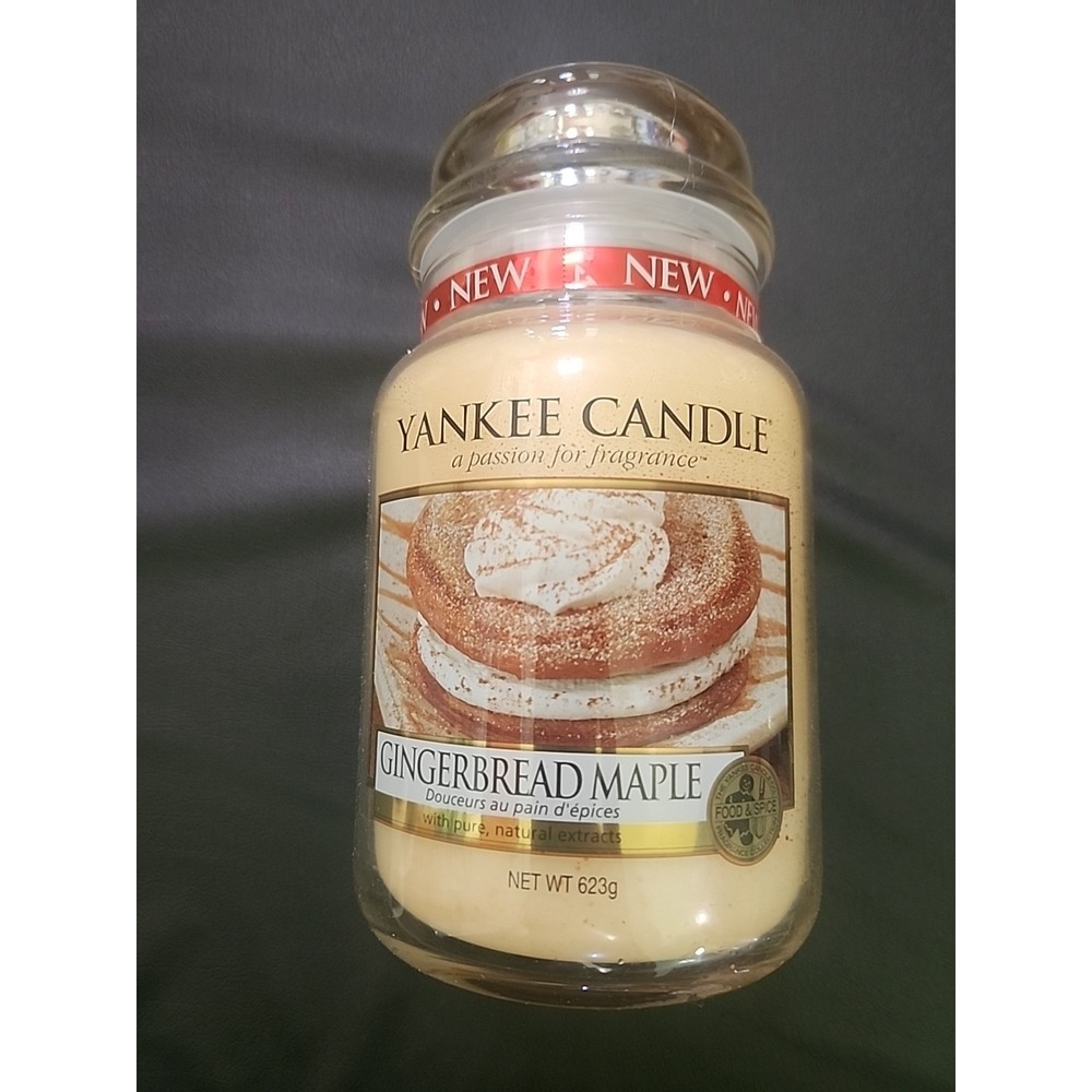 Yankee Candle Gingerbread Maple 22 Oz Large Single Wick Jar Comfort Gourmet Food